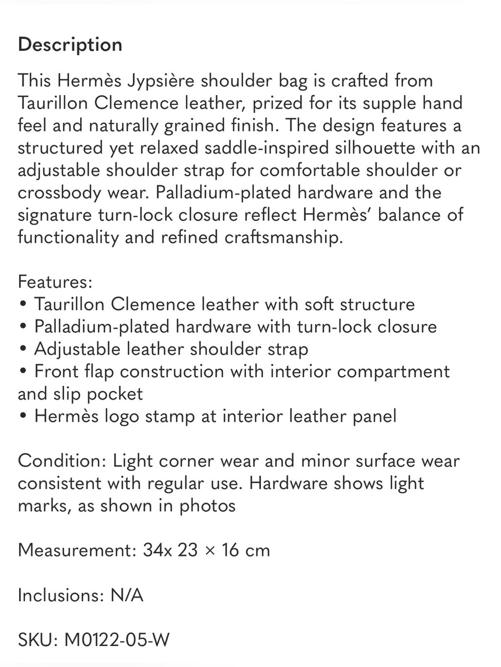 Hermes Jyspiere 34 Taurillon Clemence Graphite & Etoupe Bag - Picture 9 of 9